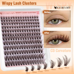 EYDEVRO 192-pcs cluster eyelashes offer salon-like volume at home.
