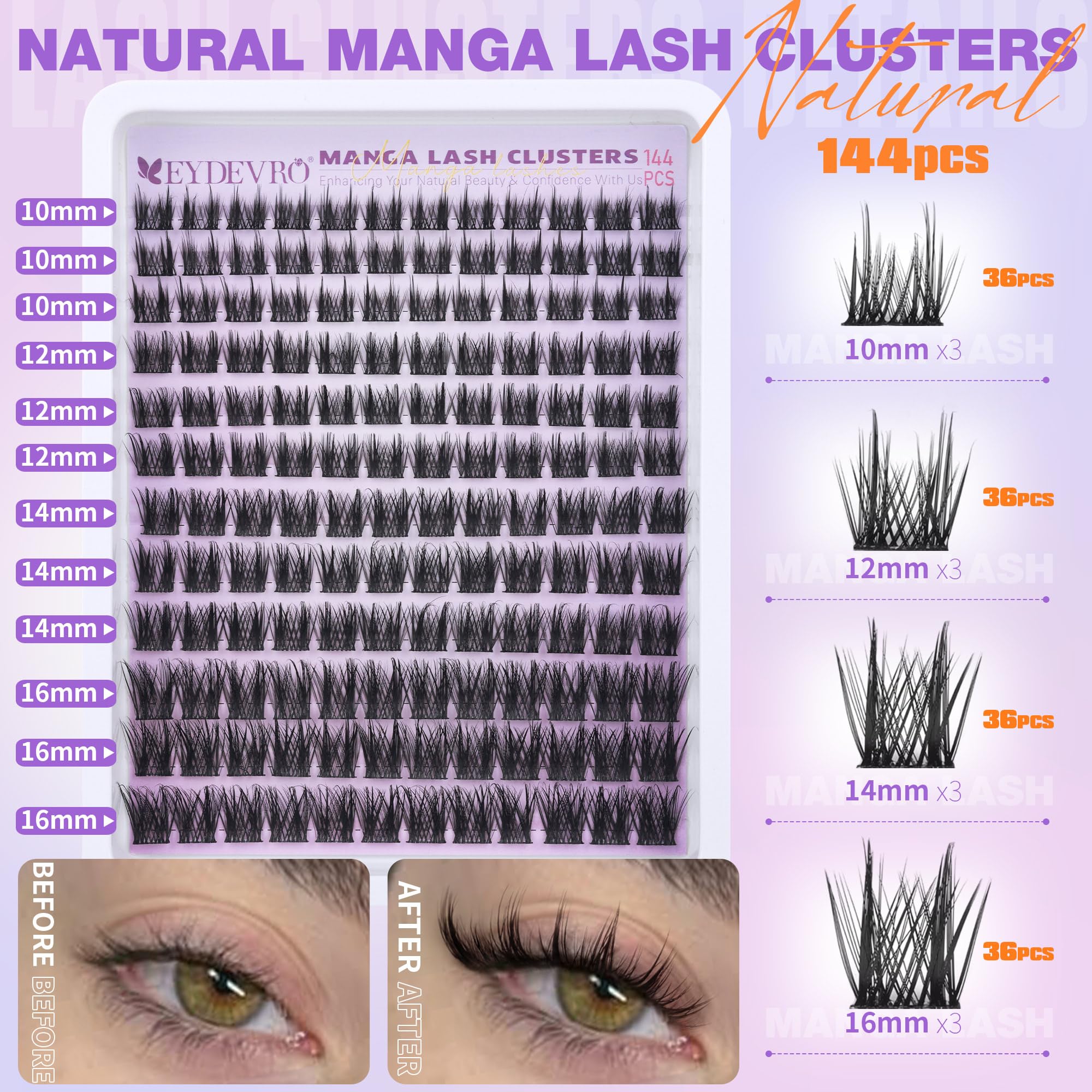 EYDEVRO CD curl lash clusters lift lashes for brighter, more defined eyes