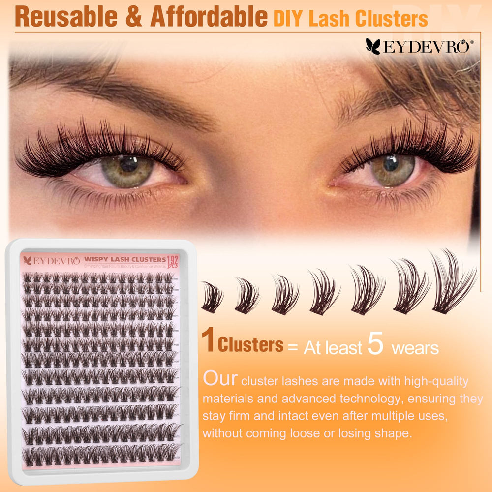 EYDEVRO dark brown lashes blend with hair for subtle definition.