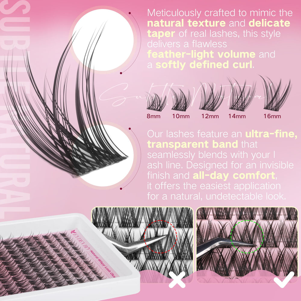 EYDEVRO durable reusable cluster eyelashes stay put for multiple wears.