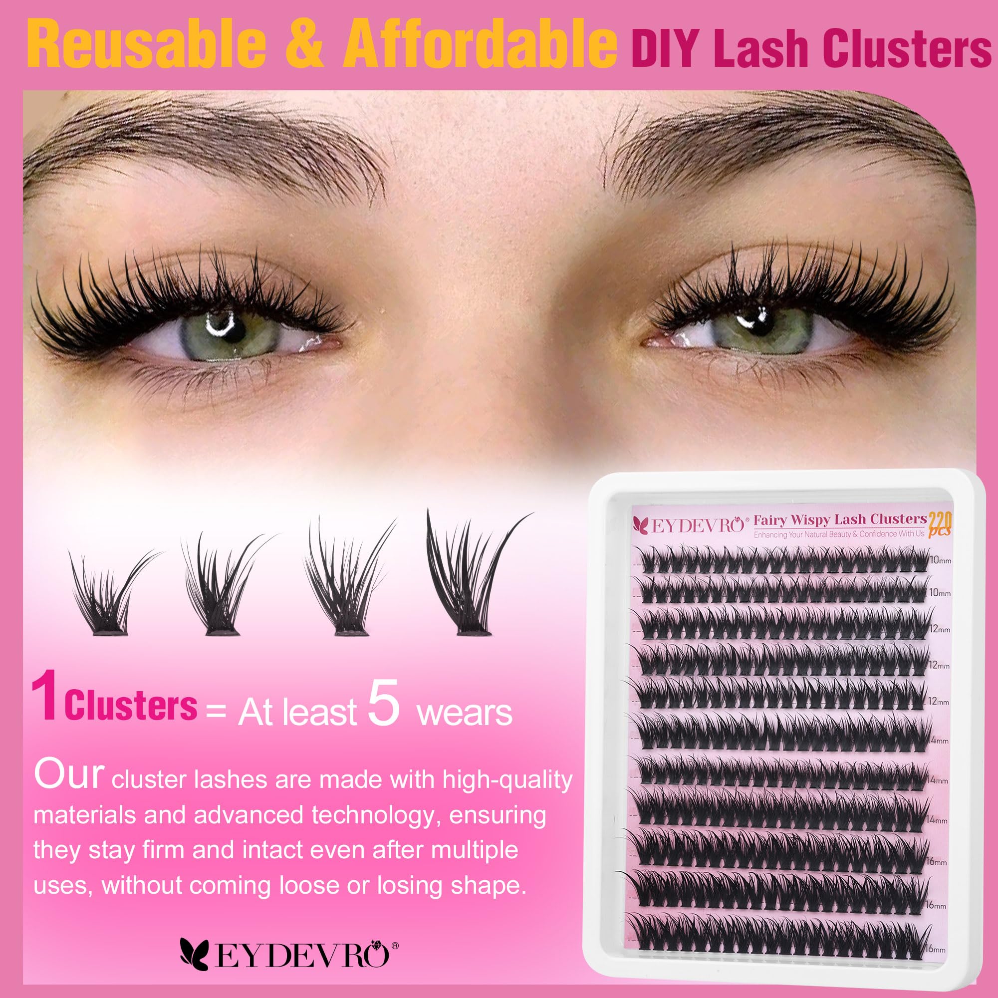 EYDEVRO handmade ethical lash clusters with cruelty-free production