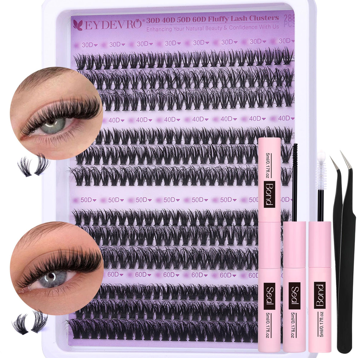 EYDEVRO Lash Clusters 30D for natural everyday enhancement.