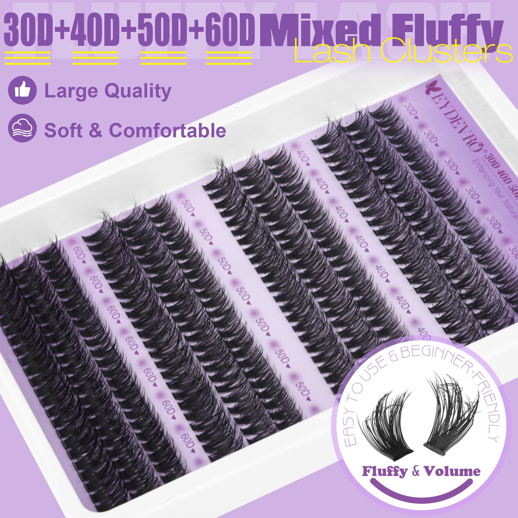 EYDEVRO Lash Clusters 50D for more dramatic evening look.