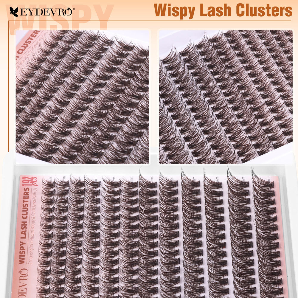 EYDEVRO lightweight cluster lashes feel comfortable for all-day wear.