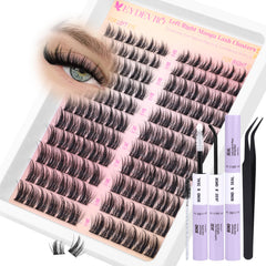 EYDEVRO manga lash clusters kit shows left and right symmetry for authentic anime eyes