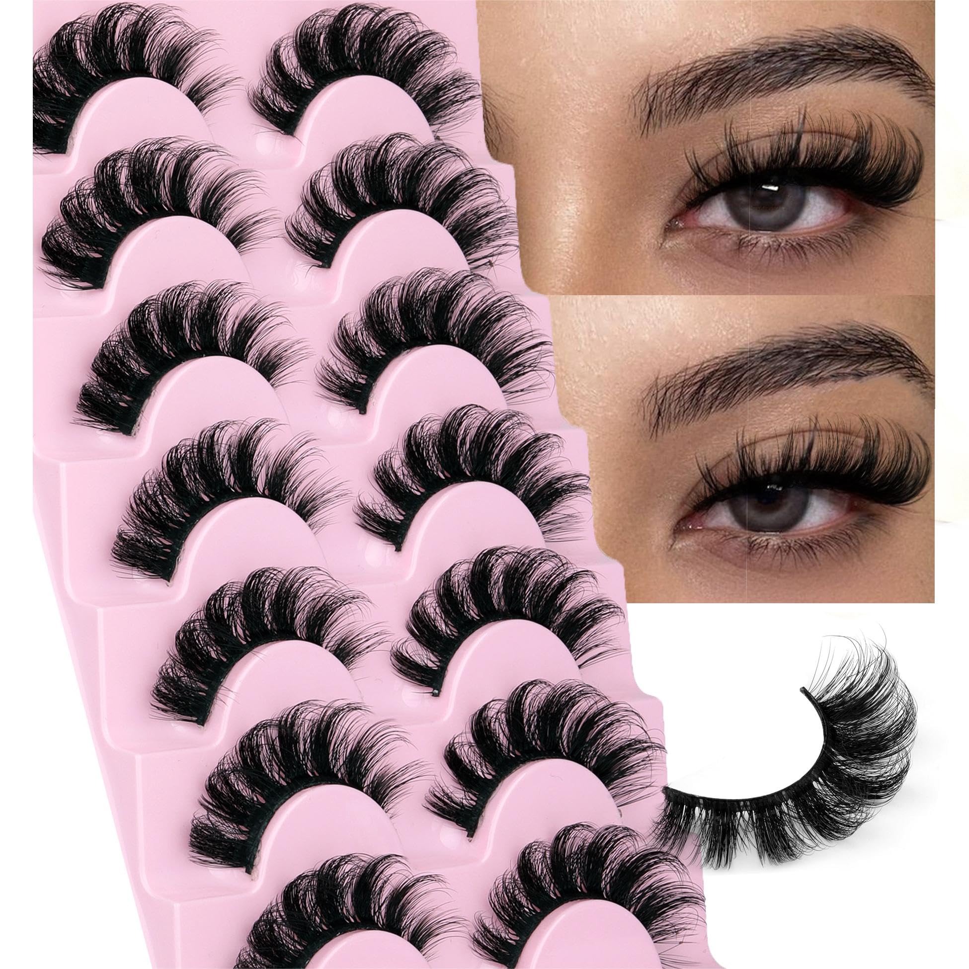 EYDEVRO Mink Lashes pack fluffy wispy close-up for natural daily enhancement.