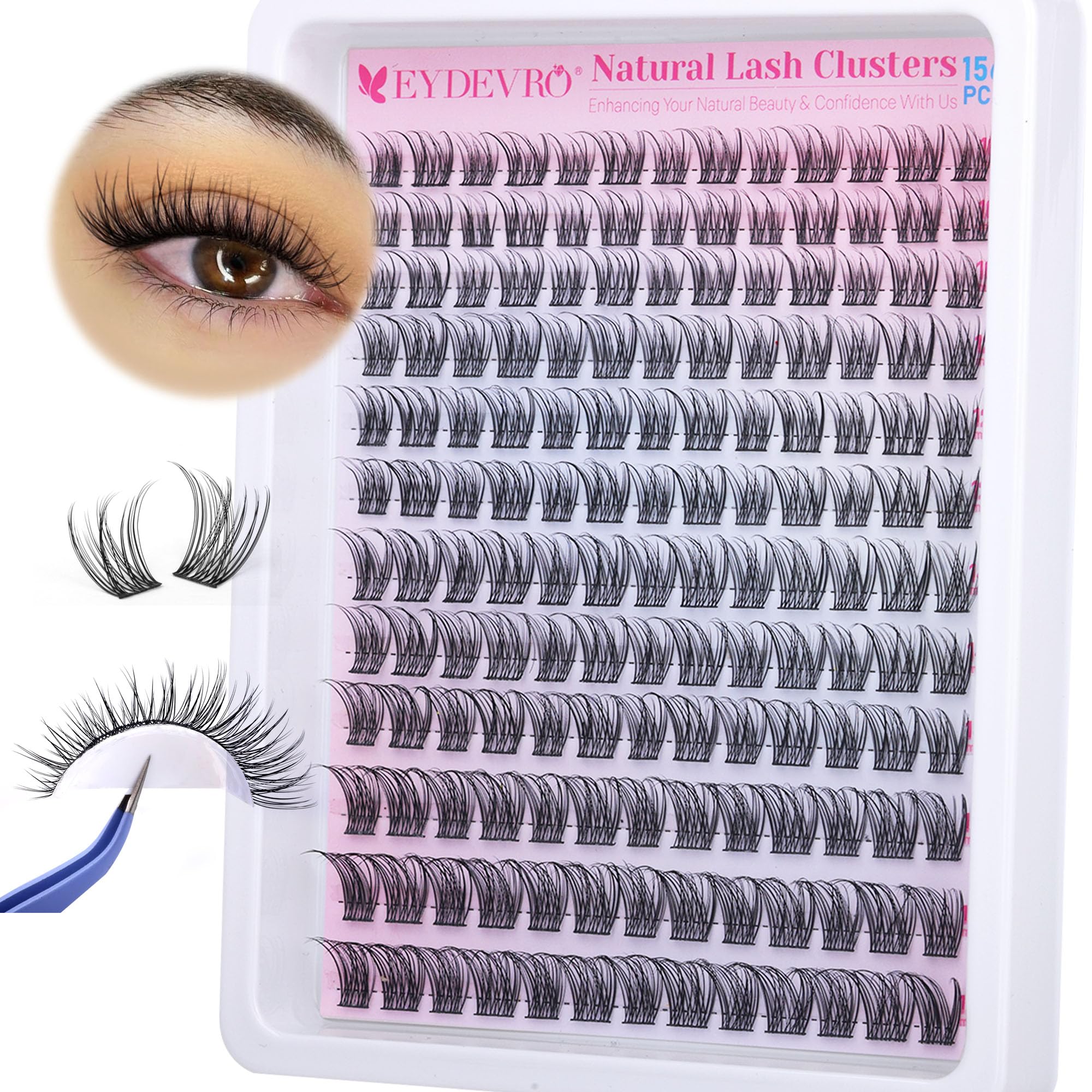 EYDEVRO natural lash clusters pack for a subtle, authentic look