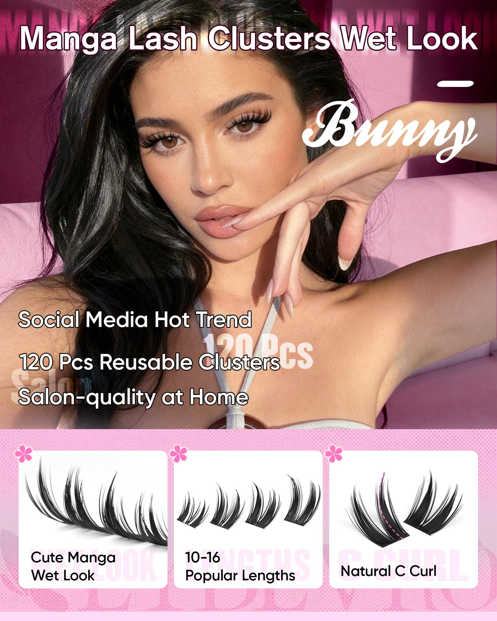 EYDEVRO outward-corner lift lashes create a wide-eyed anime vibe.