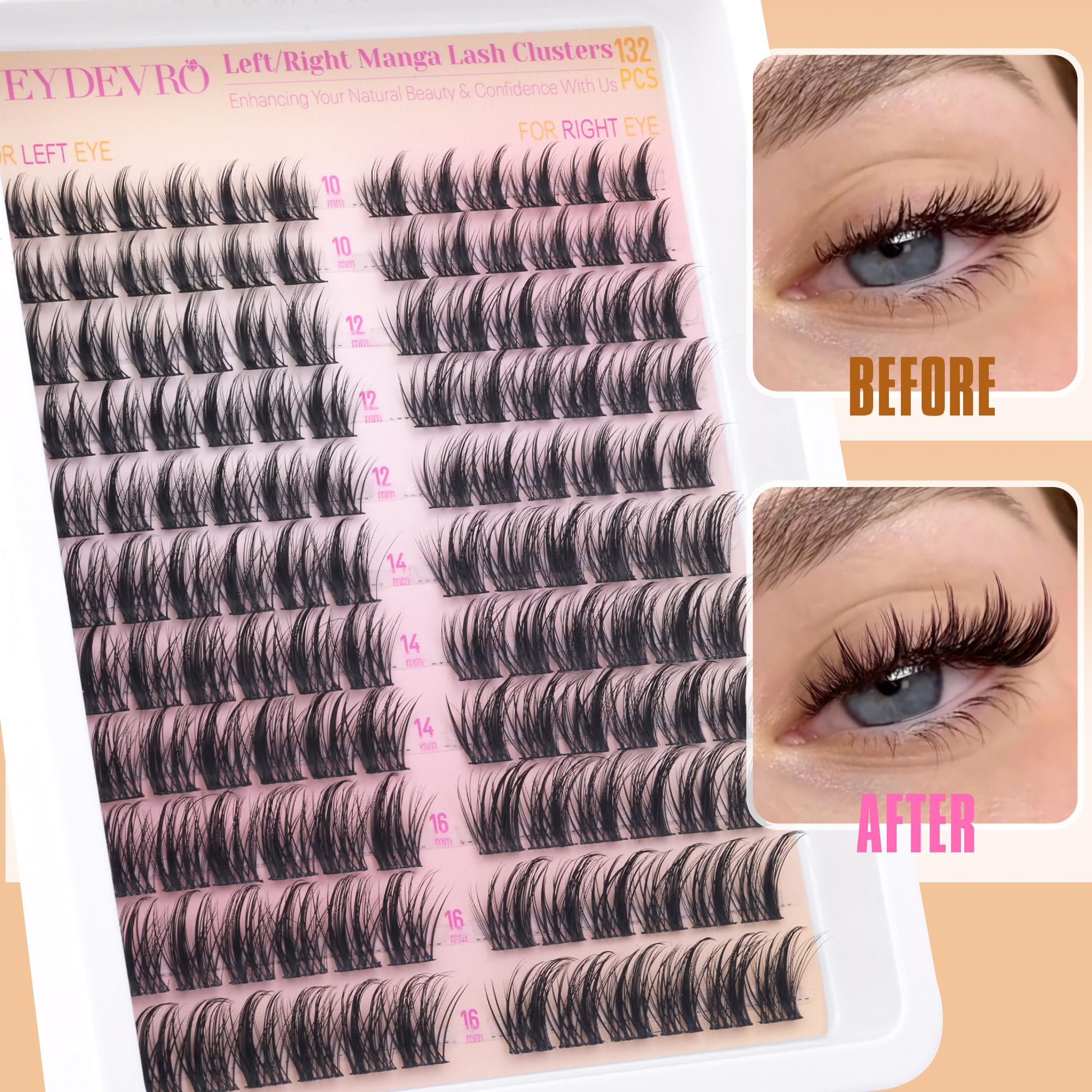 EYDEVRO Right Cat Eye Lashes emphasize eye shape with subtle lift.