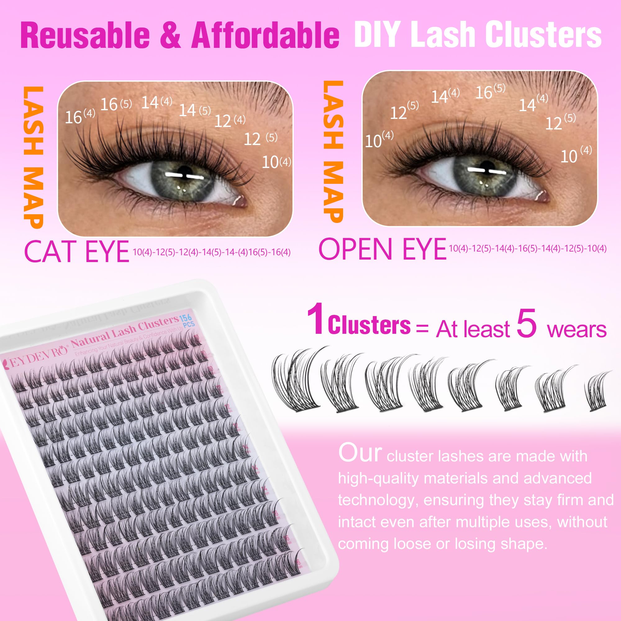 EYDEVRO stylish lash cluster designs to match personal style