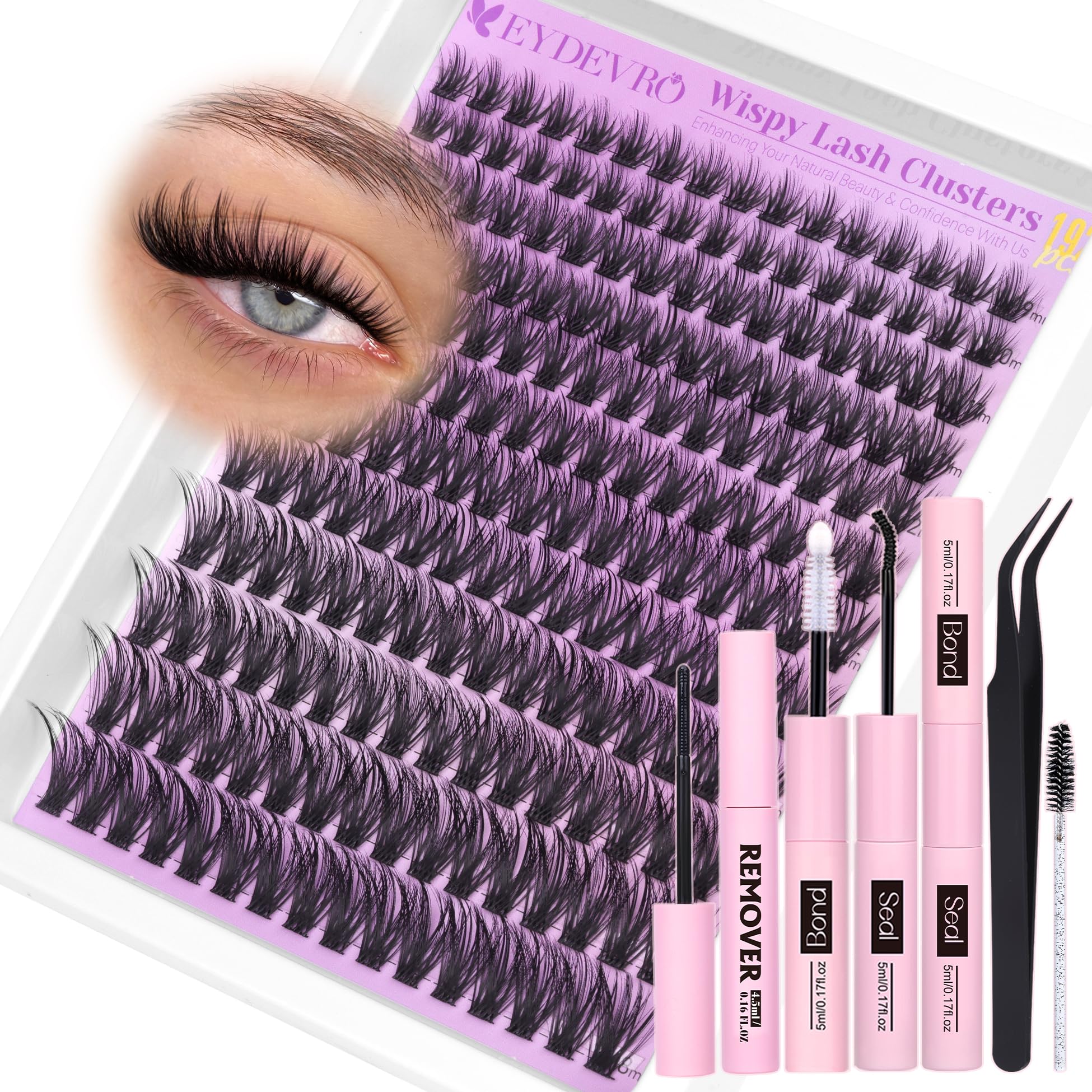 EYDEVRO Wispy Clusters Kit packaging for at-home glam