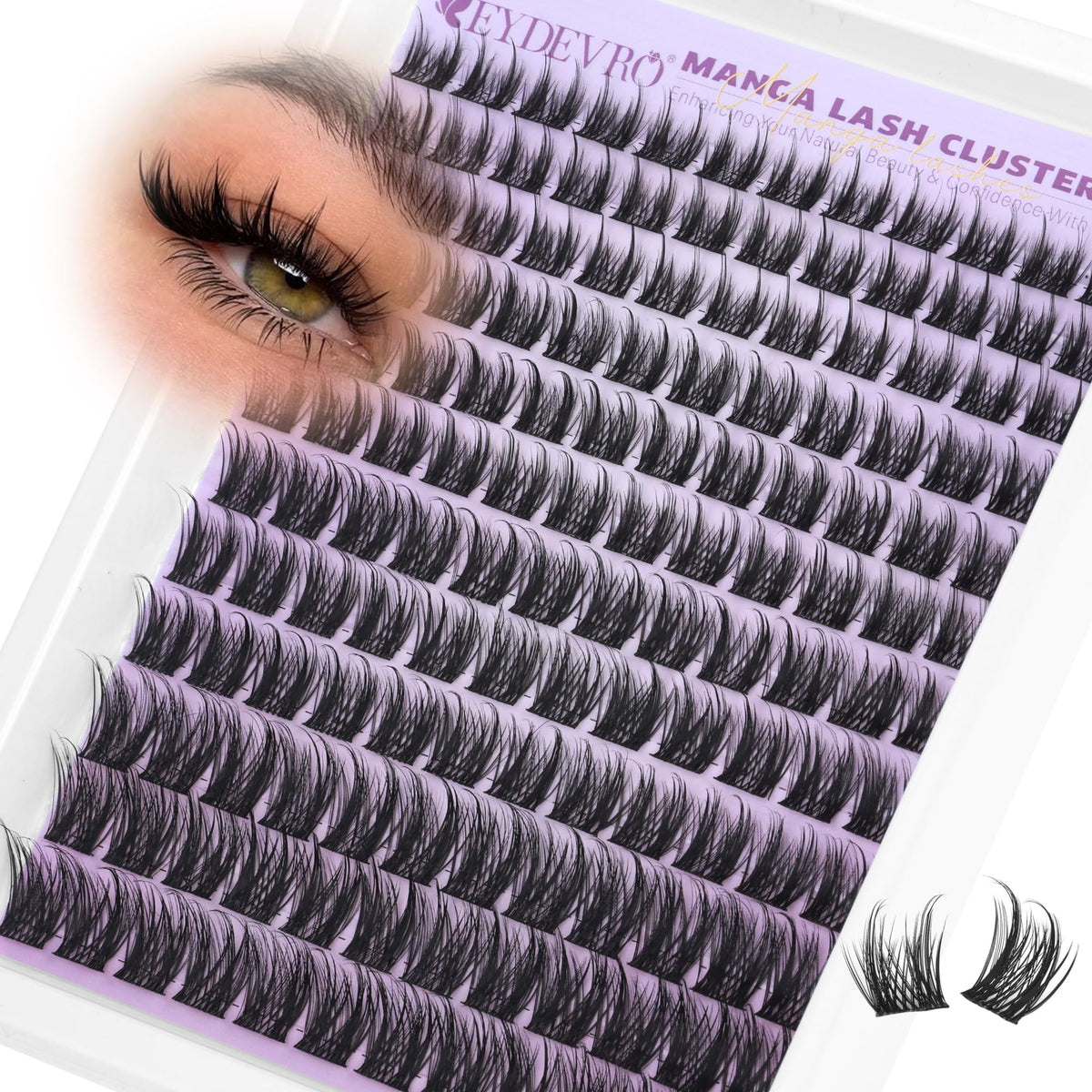 EYDEVRO Wispy Lash Clusters 10-16mm offer natural, lightweight drama for daily wear