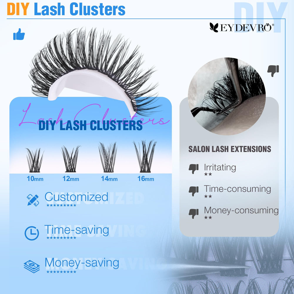 EYDEVRO Wispy Lash Clusters easy DIY kit for confident lash artistry at home.