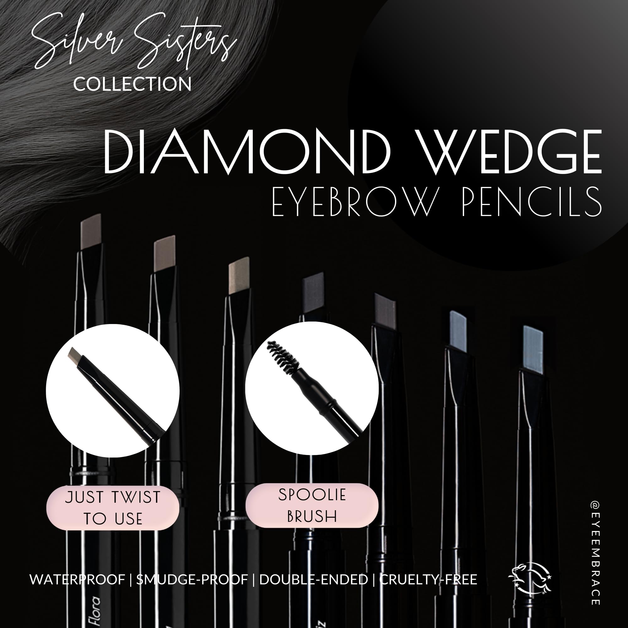 Eye Embrace Cool Helen angled tip close-up shows precision for brows