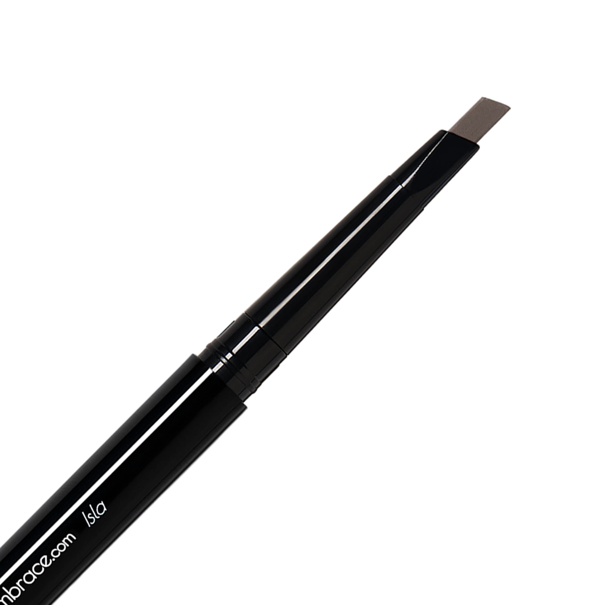 Eye Embrace Isla brow pencil front view for natural gray brow blending.