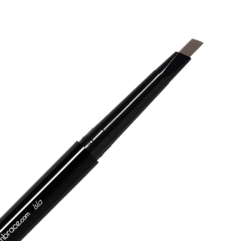 Eye Embrace Isla brow pencil front view for natural gray brow blending.