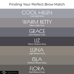 Eye Embrace Liz Classic spoolie brush blends brows for a seamless finish.