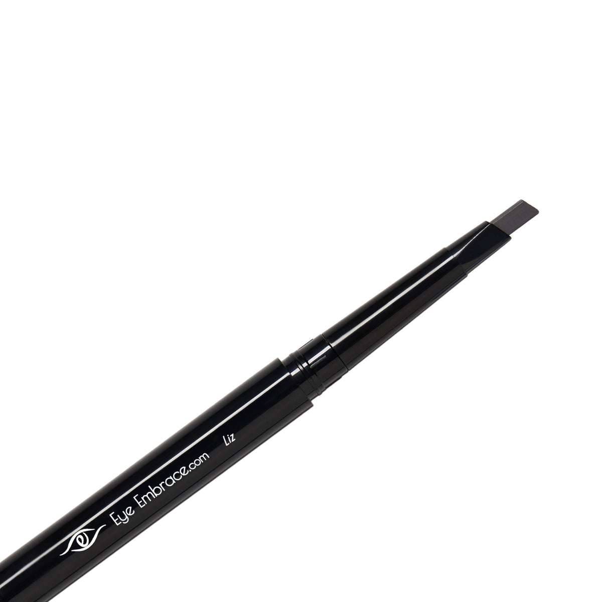 Eye Embrace Liz medium gray eyebrow pencil blends naturally with warm undertones.