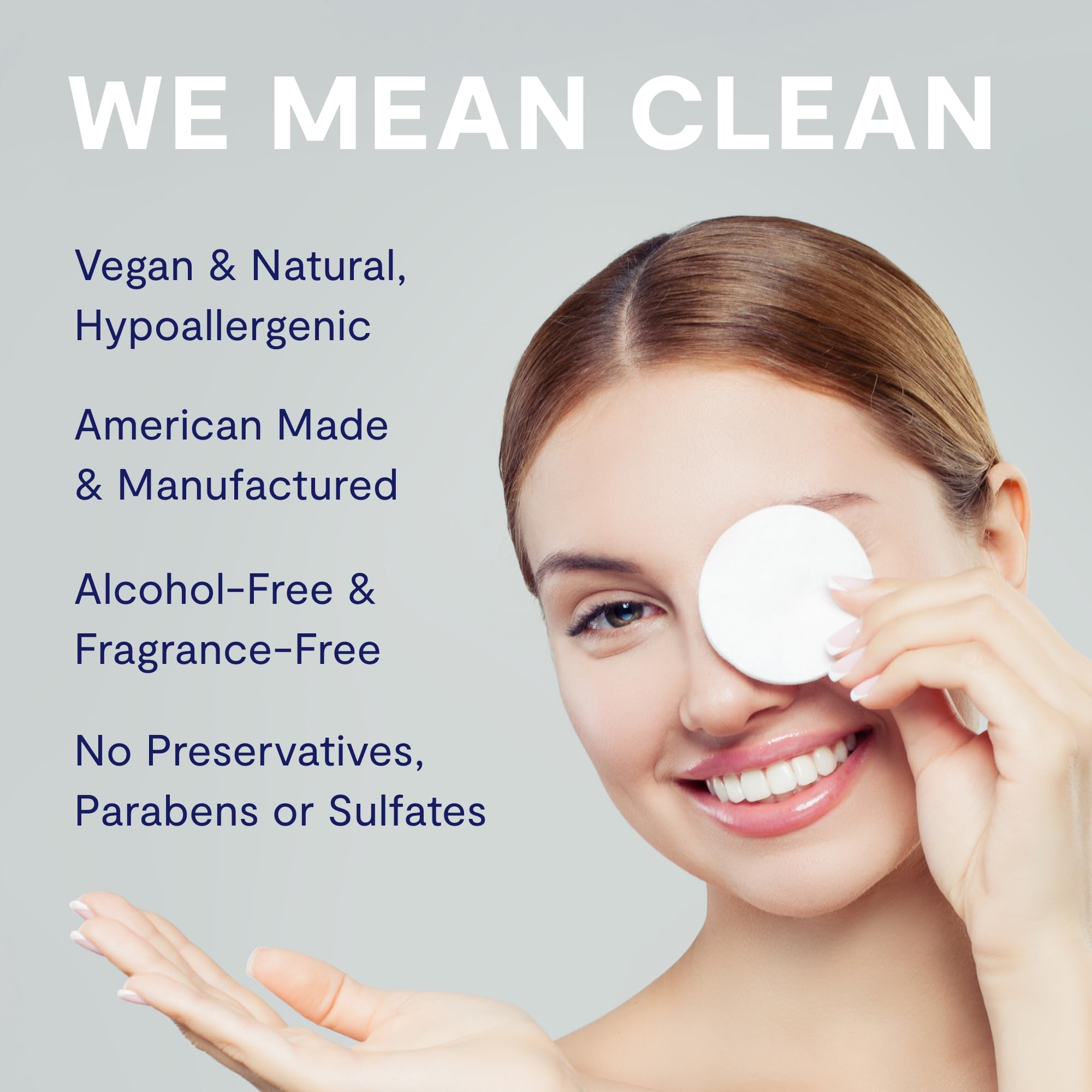 Eye Love lid and lash cleanser applied on cotton pad for easy use.