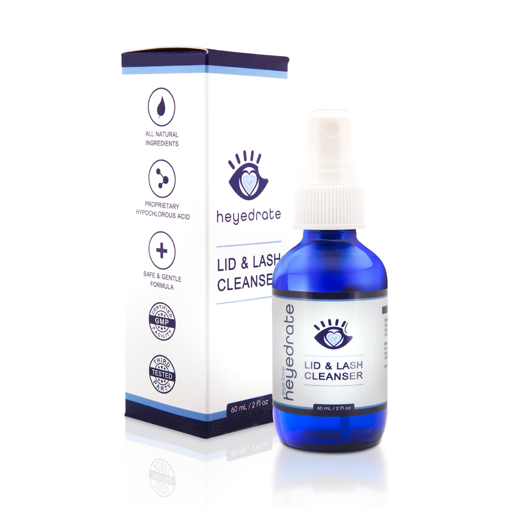 Eye Love Lid and Lash Cleanser bottle front for daily eyelid care