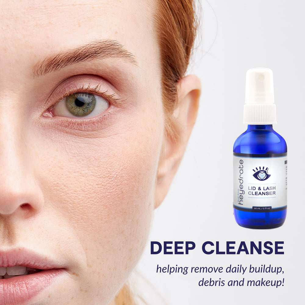 Eye Love Lid and Lash Cleanser pump top enables easy application