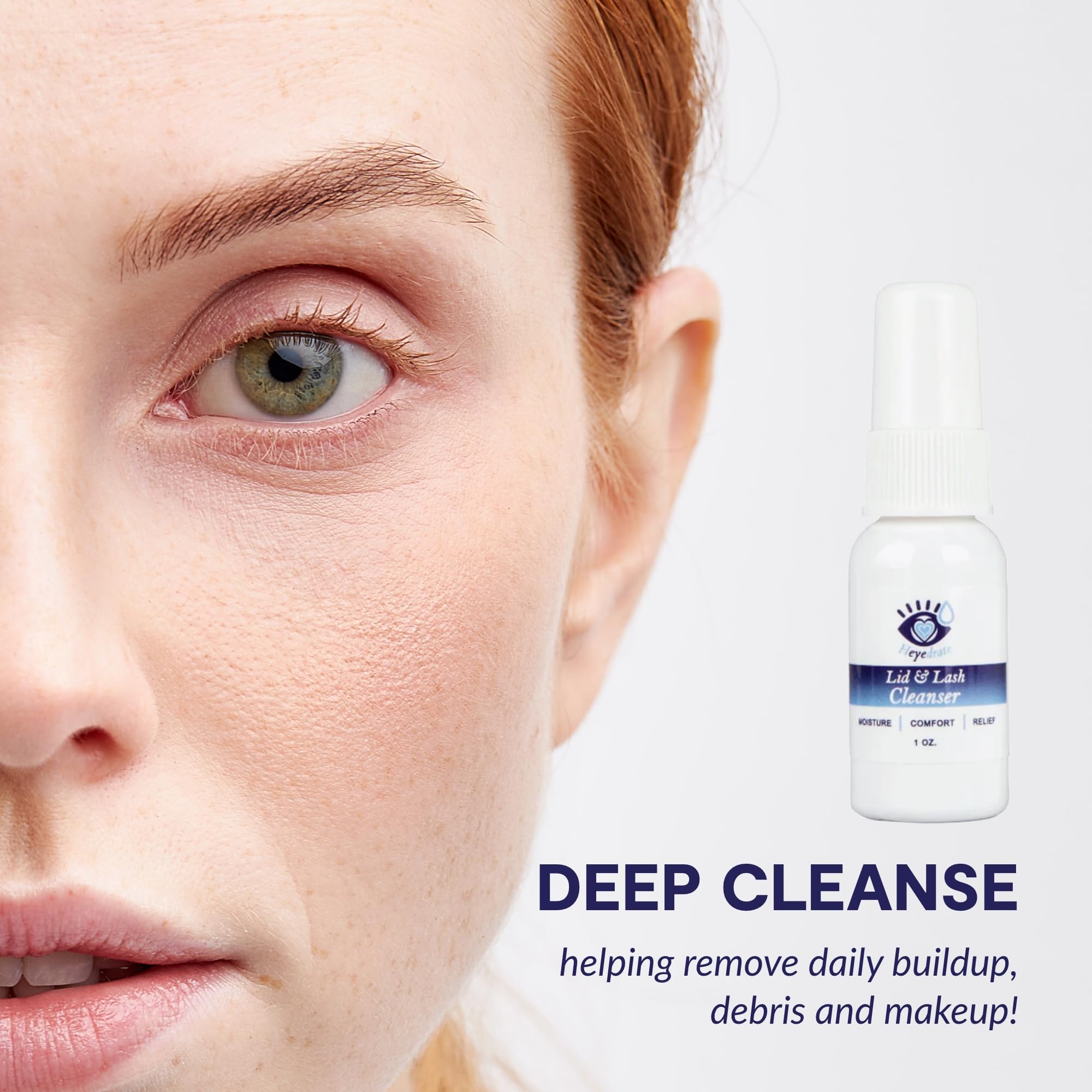 Eye Love lid and lash cleanser applied with cotton pad for gentle cleansing