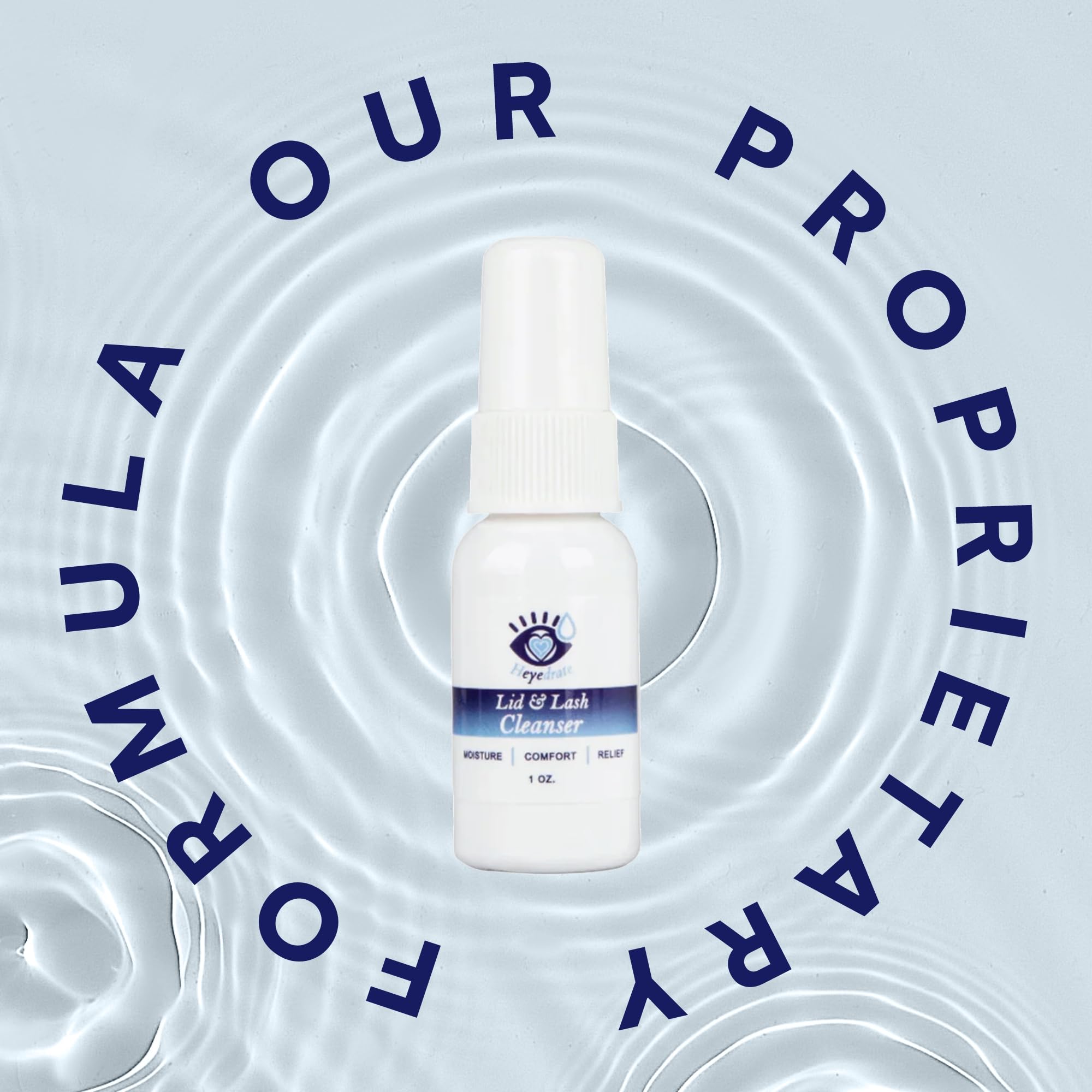 Eye Love cleanser label closeup with HOCl ingredients