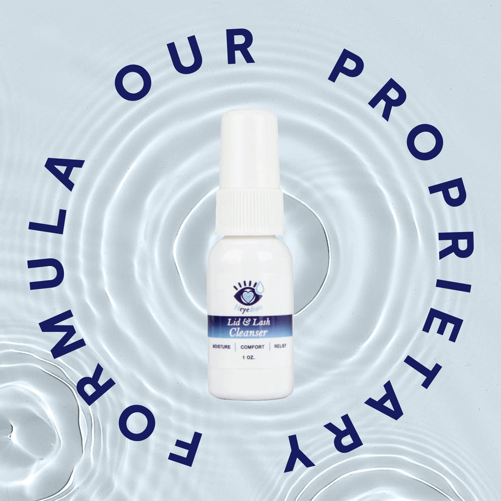 Eye Love cleanser label closeup with HOCl ingredients