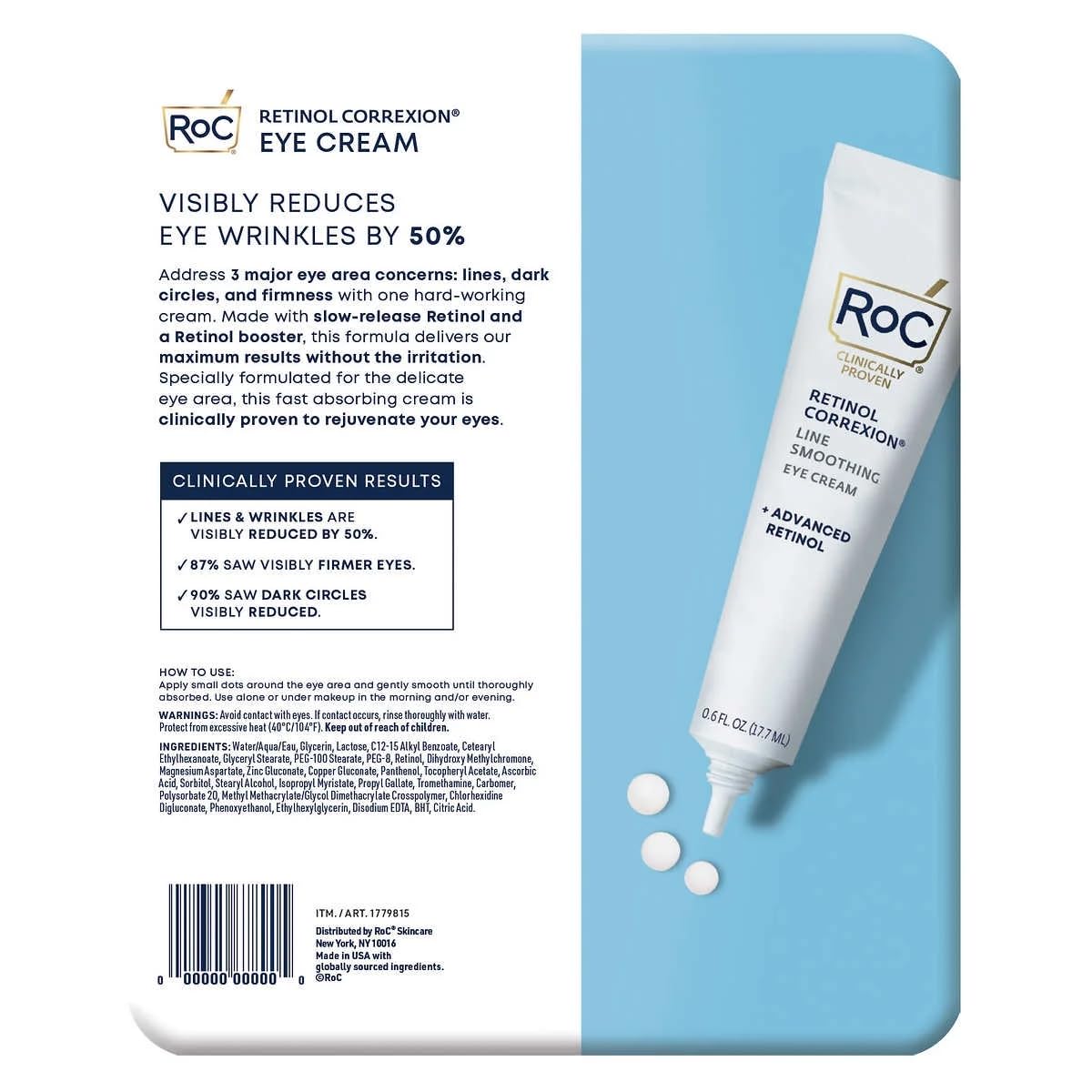 Eye See RoC Line Smoothing Eye Cream pack offers 3 tubes for ongoing eye care