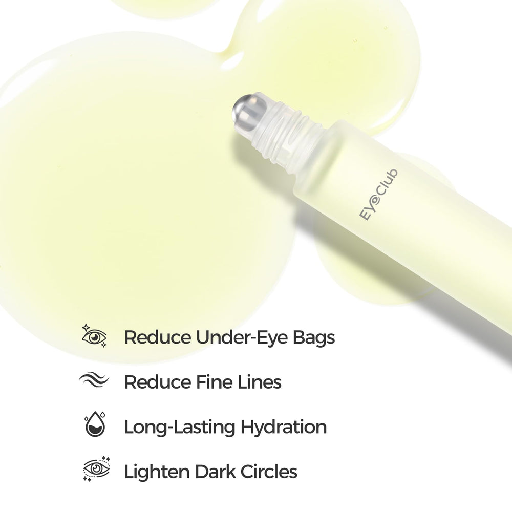 EyeClub silky serum texture absorbs quickly for smoother under-eye appearance.