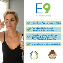 EyeEco Essential 9 serum box conveys premium ingredients and soothing daytime moisture.