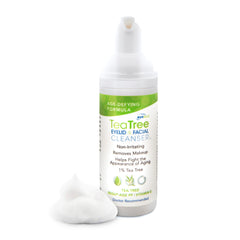 EyeEco Age-Defying Tea Tree Eye Cleanser bottle for gentle eyelid and facial cleansing.