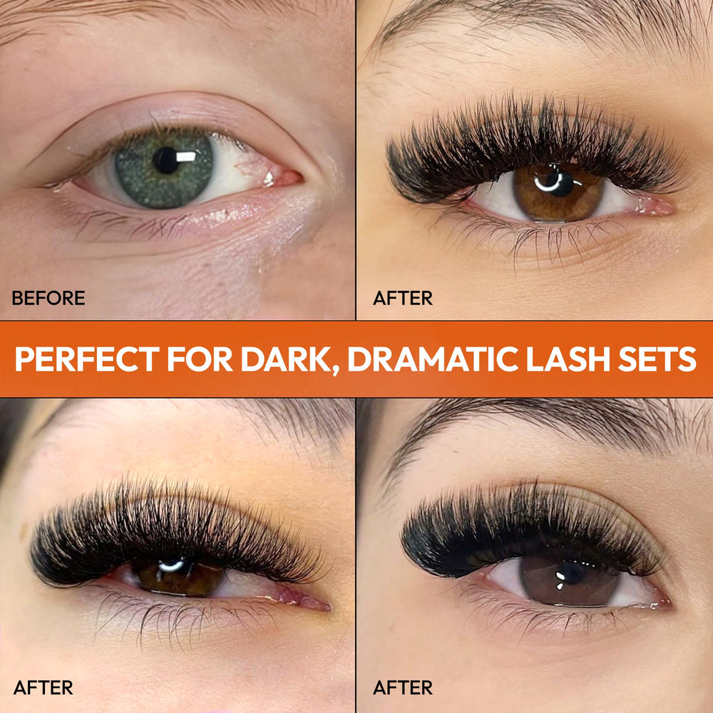 Matte black finish blends naturally with real lashes.