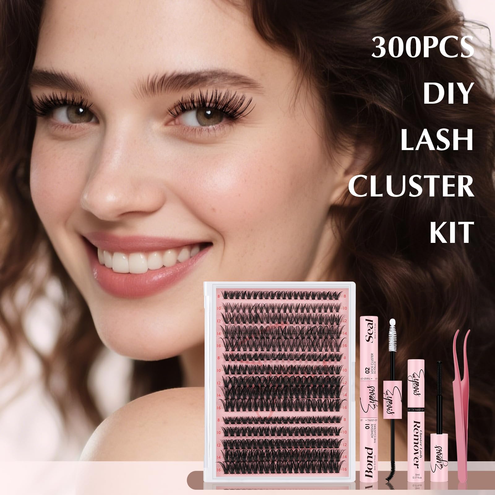 Eyevis finished fluttery lashes look demonstrates customizable style options.
