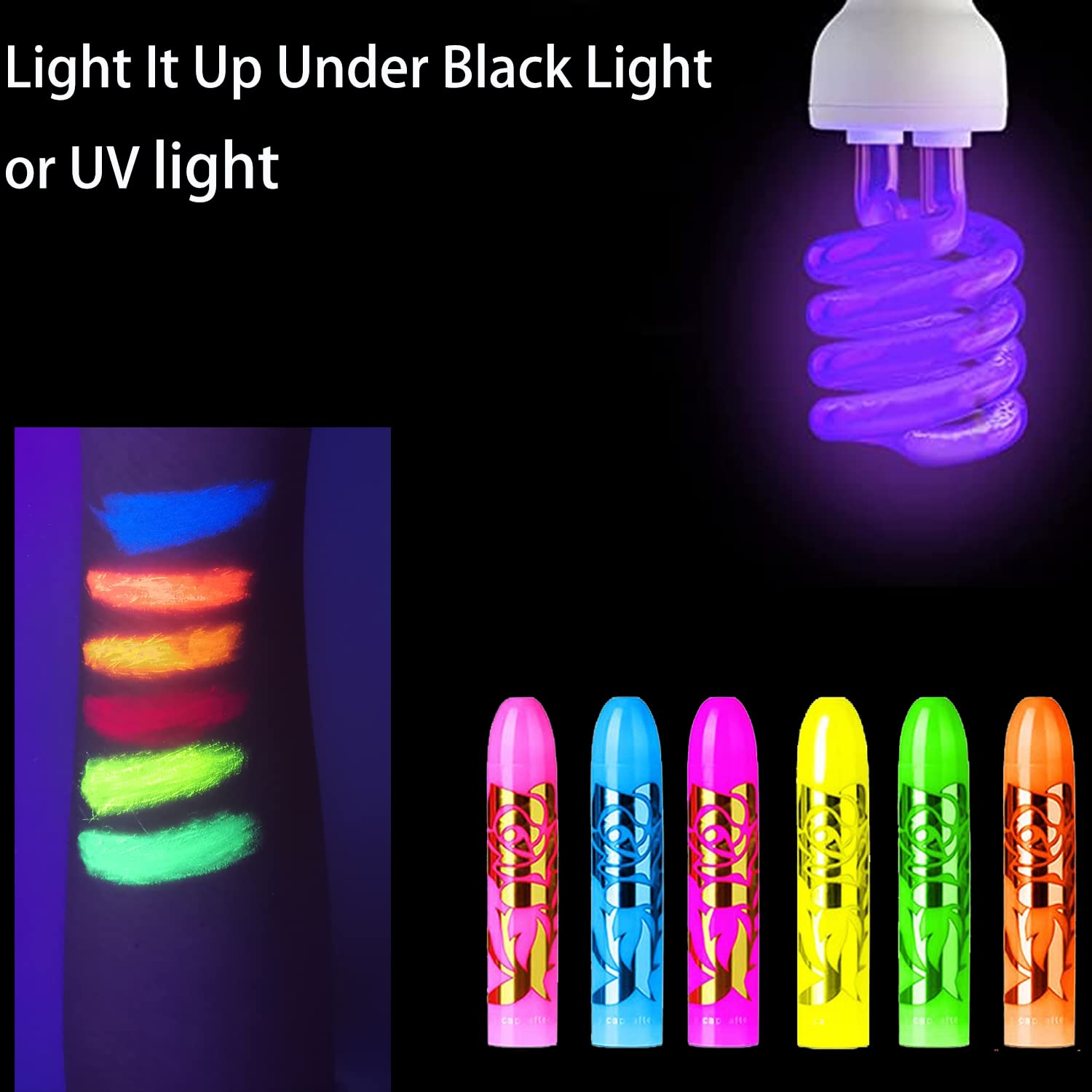 eyigylyo uv black light demo highlights glow effect under UV light