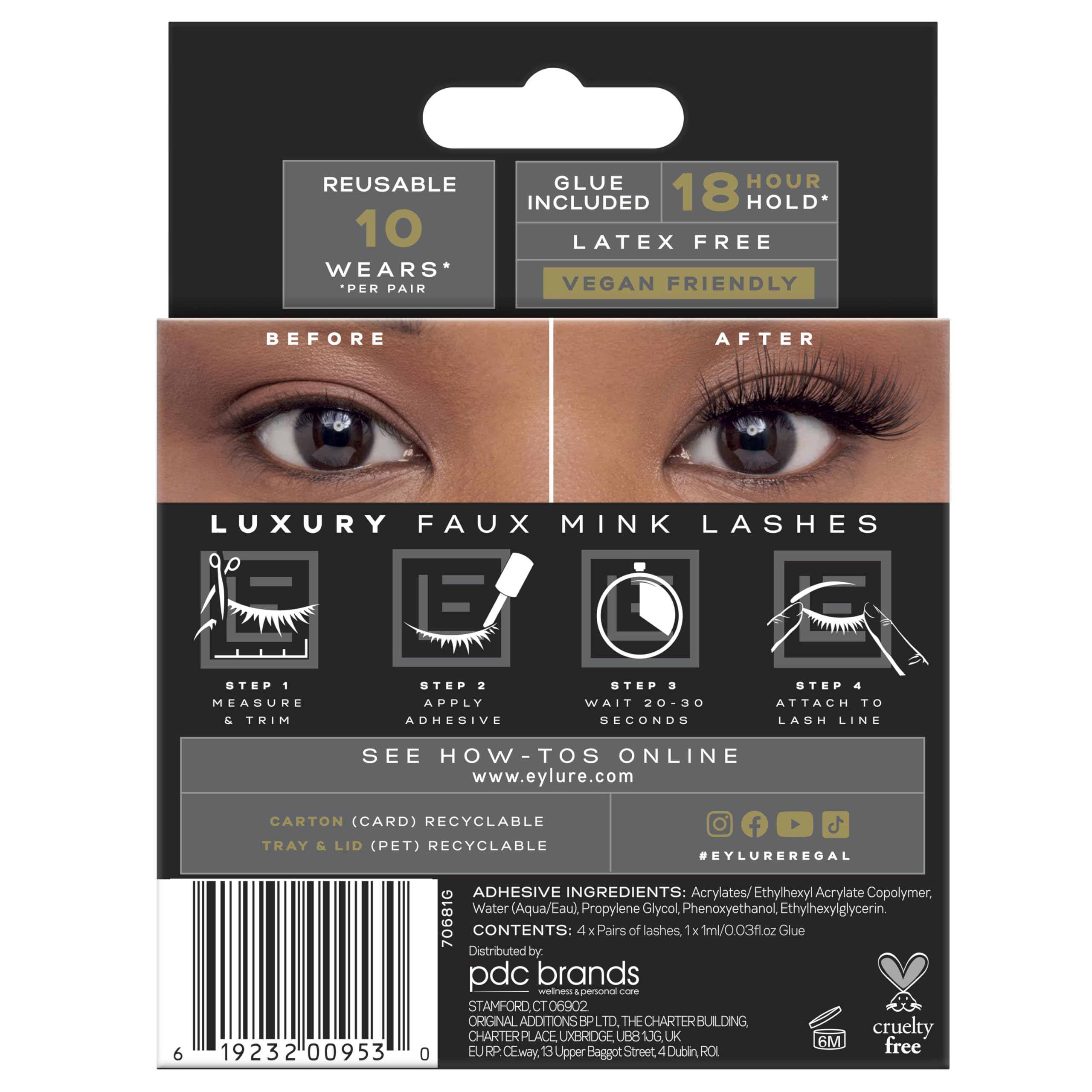 Eylure Luxe Faux Mink Regal Lashes elevate style with minimal effort
