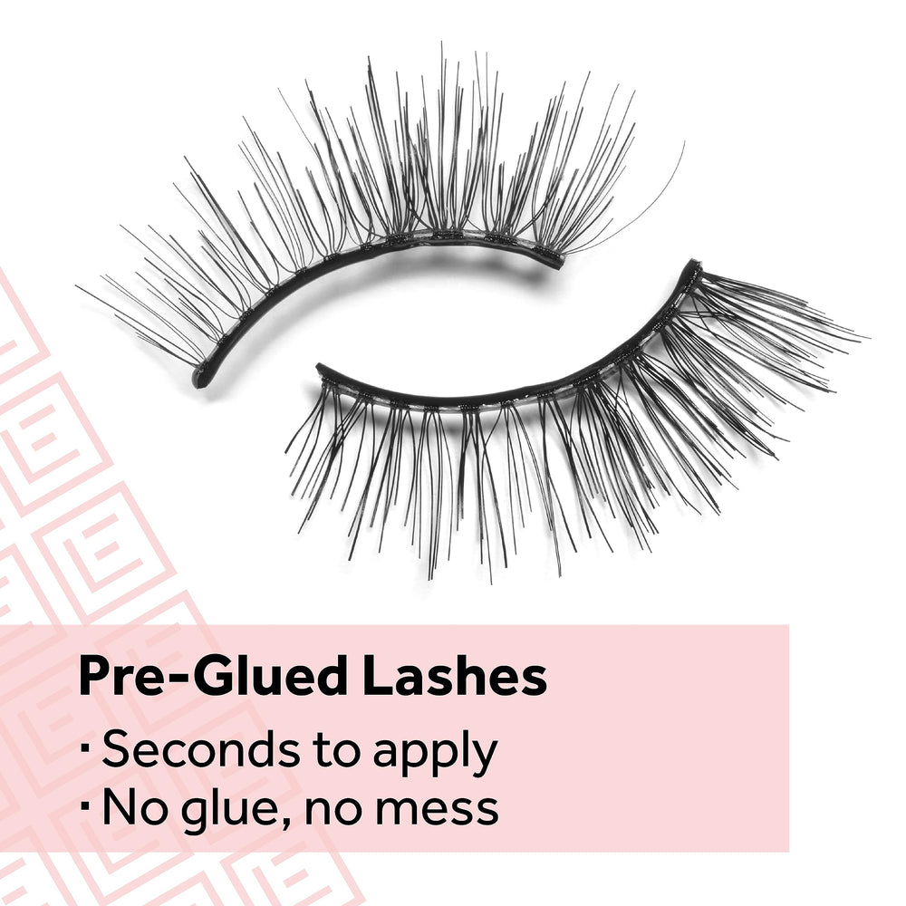 Eylure Naturals No.003 lashes demonstrate subtle lift and eyeliner look