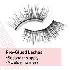 Eylure Naturals No.003 lashes demonstrate subtle lift and eyeliner look