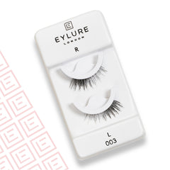 Eylure Pre-Glued Naturals 003 on eye shows built-in eyeliner effect