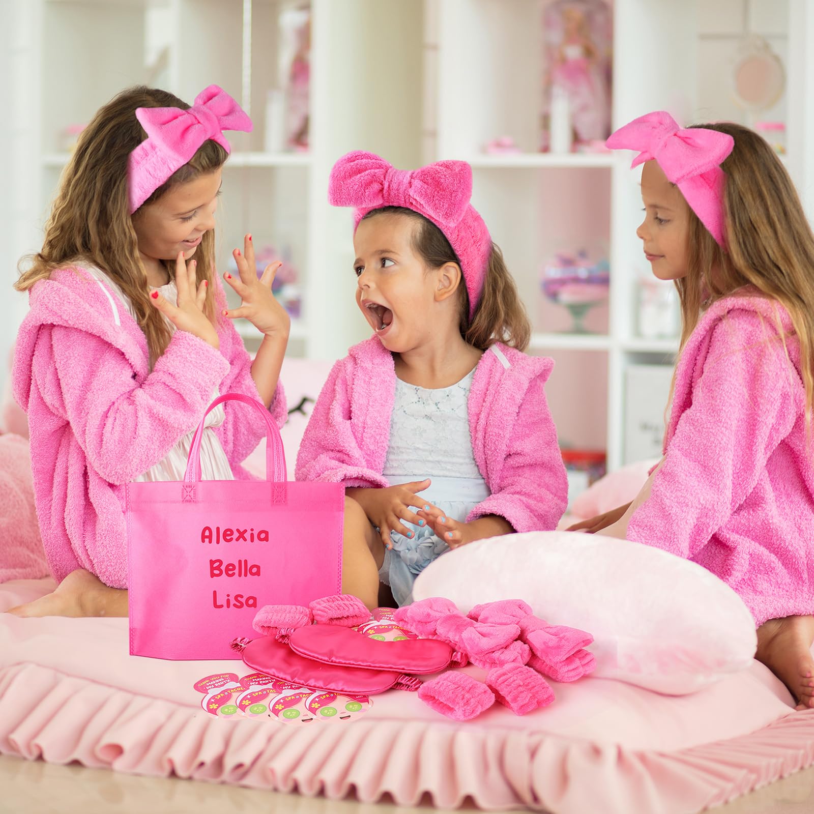 EYNDYN Rose-Red satin hair scrunchies keep hair tidy during games