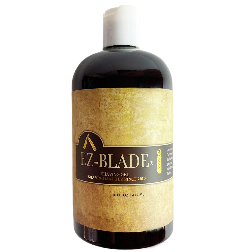 EZ BLADE clear bottle displays non-foaming gel for precise visibility.