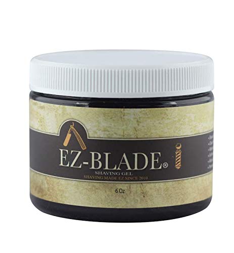EZ BLADE shaving gel with clear non-foaming formula for smooth waterless shaving.