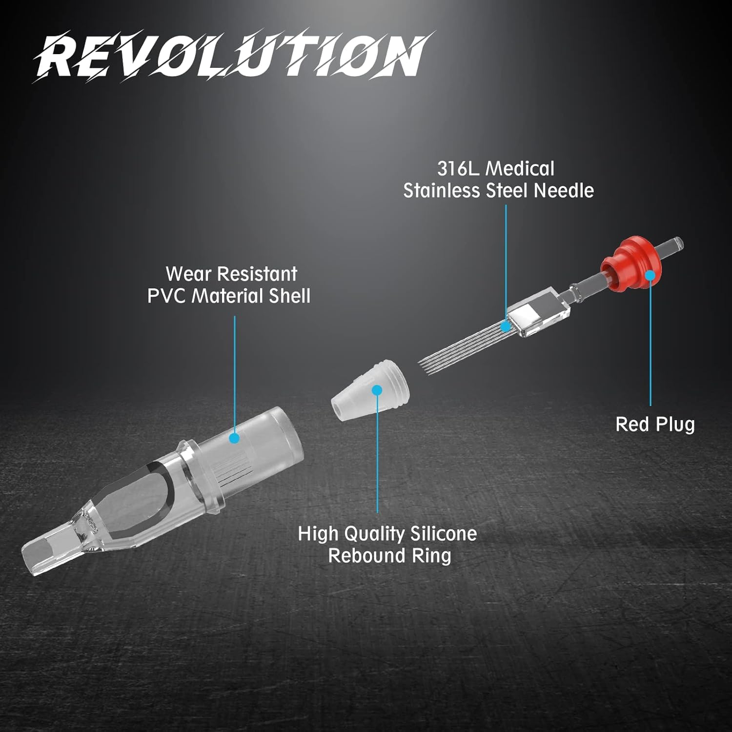 EZTat2 cartridge with round Magnum tip for precise shading.