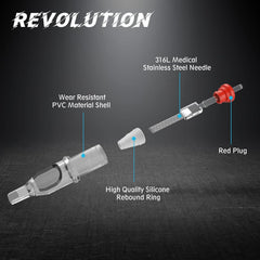 EZTat2 cartridge with round Magnum tip for precise shading.