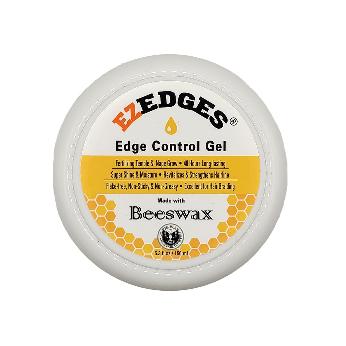 EZEDGE edge control gel bottle 5.3 oz provides lasting shine and hold.