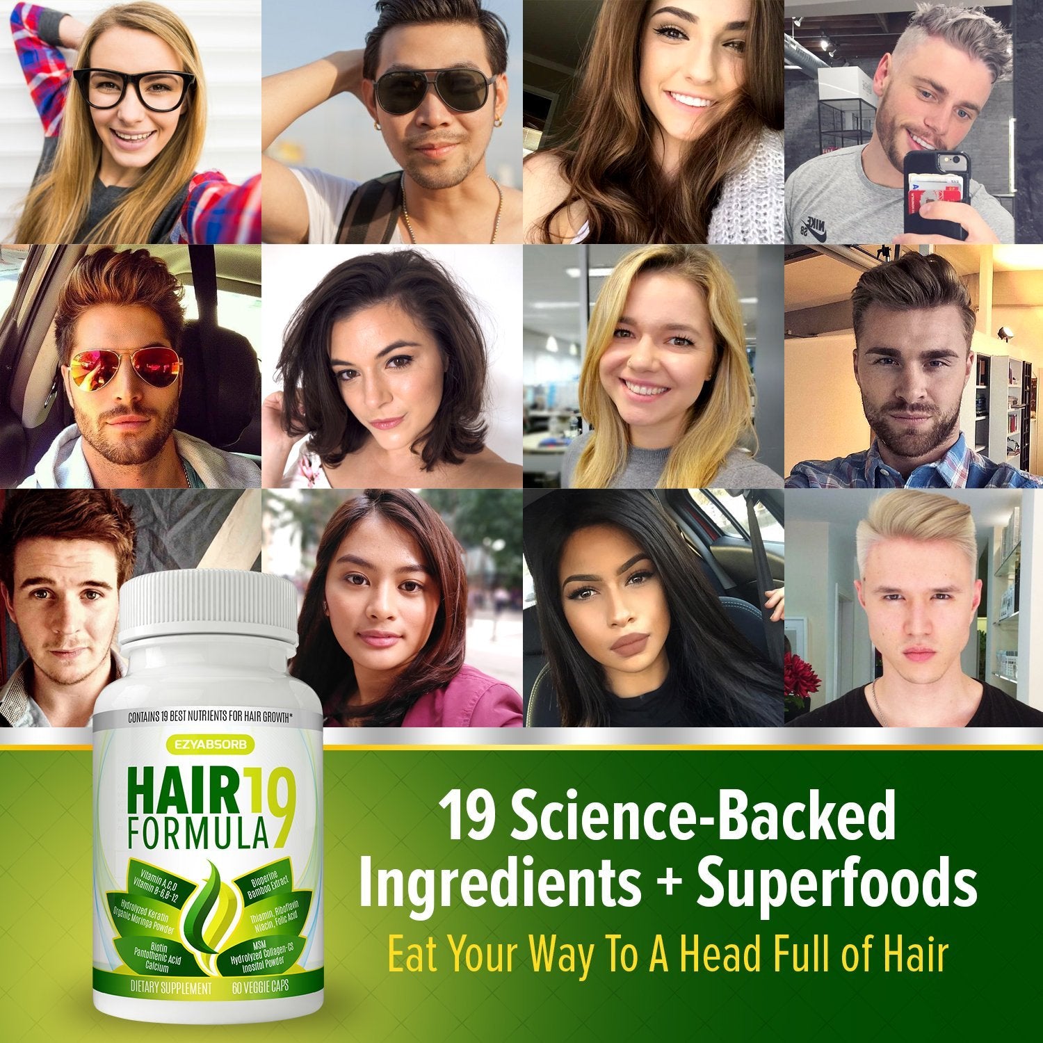 Bamboo silica in EzyAbsorb formula promotes lustrous hair