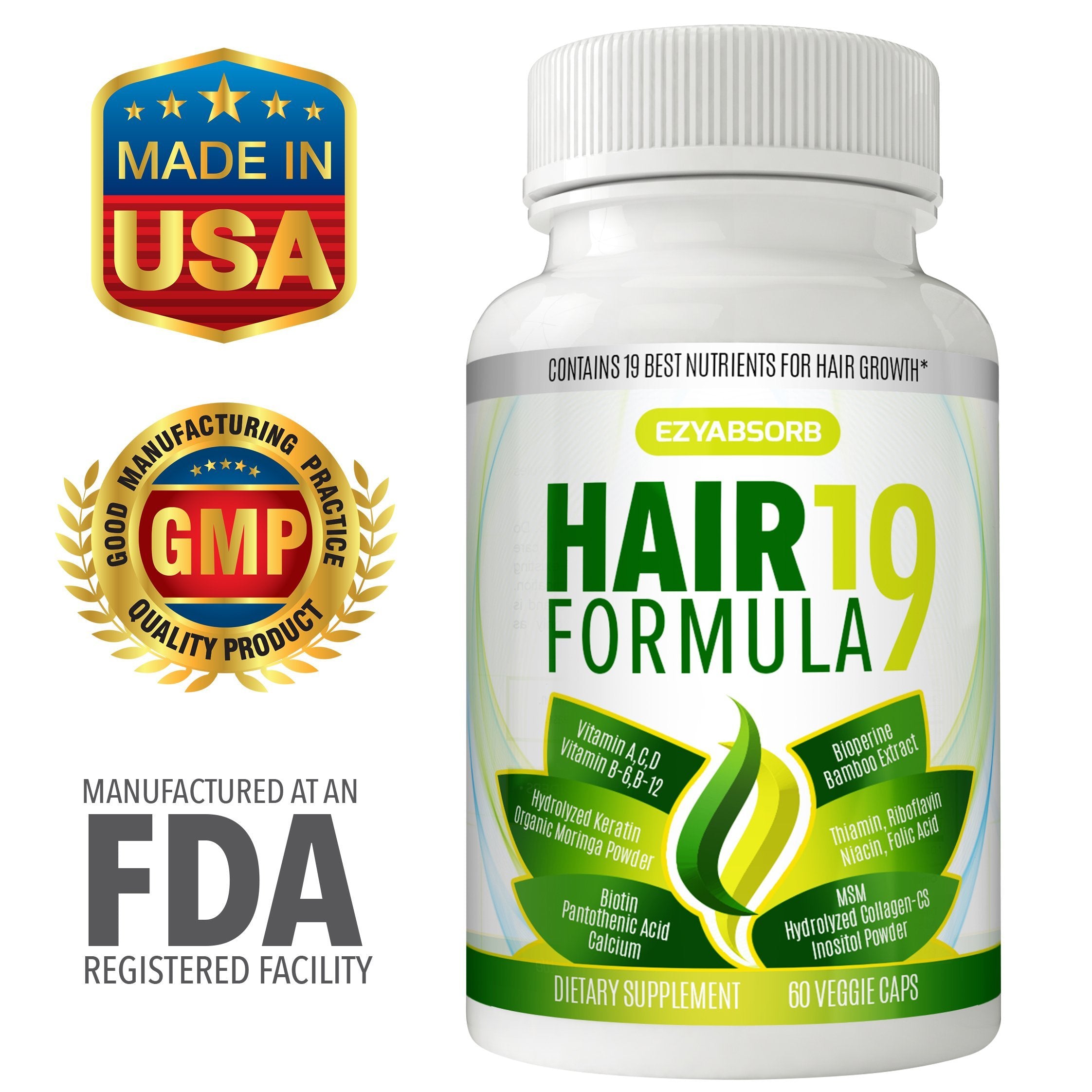 EzyAbsorb Hair Formula 19 capsules for daily hair health