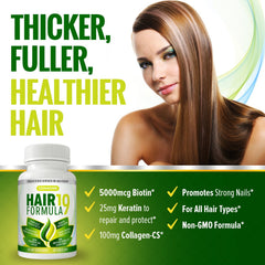 Hydrolyzed collagen and MSM in EzyAbsorb for stronger hair