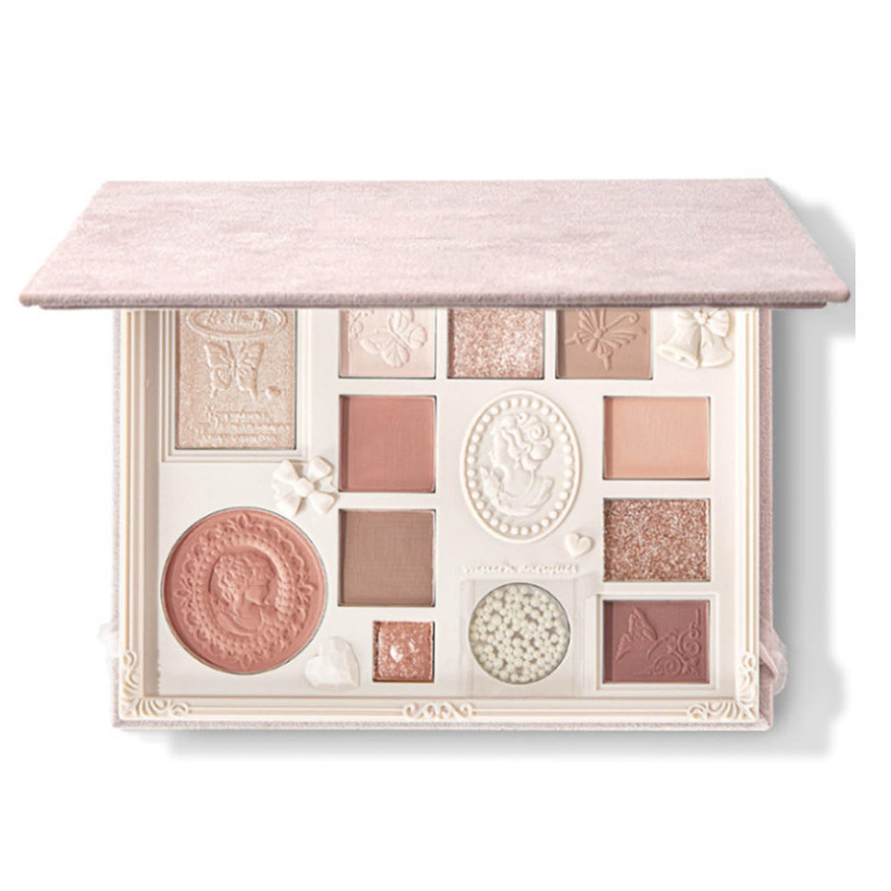Ezyuanchly Lace 12 Color palette in open pan view, versatile for blush, highlight, and contour.