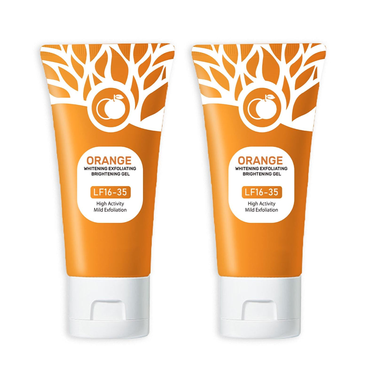 Ezyuanchly orange exfoliating gel bottle front view with radiant skin benefits.